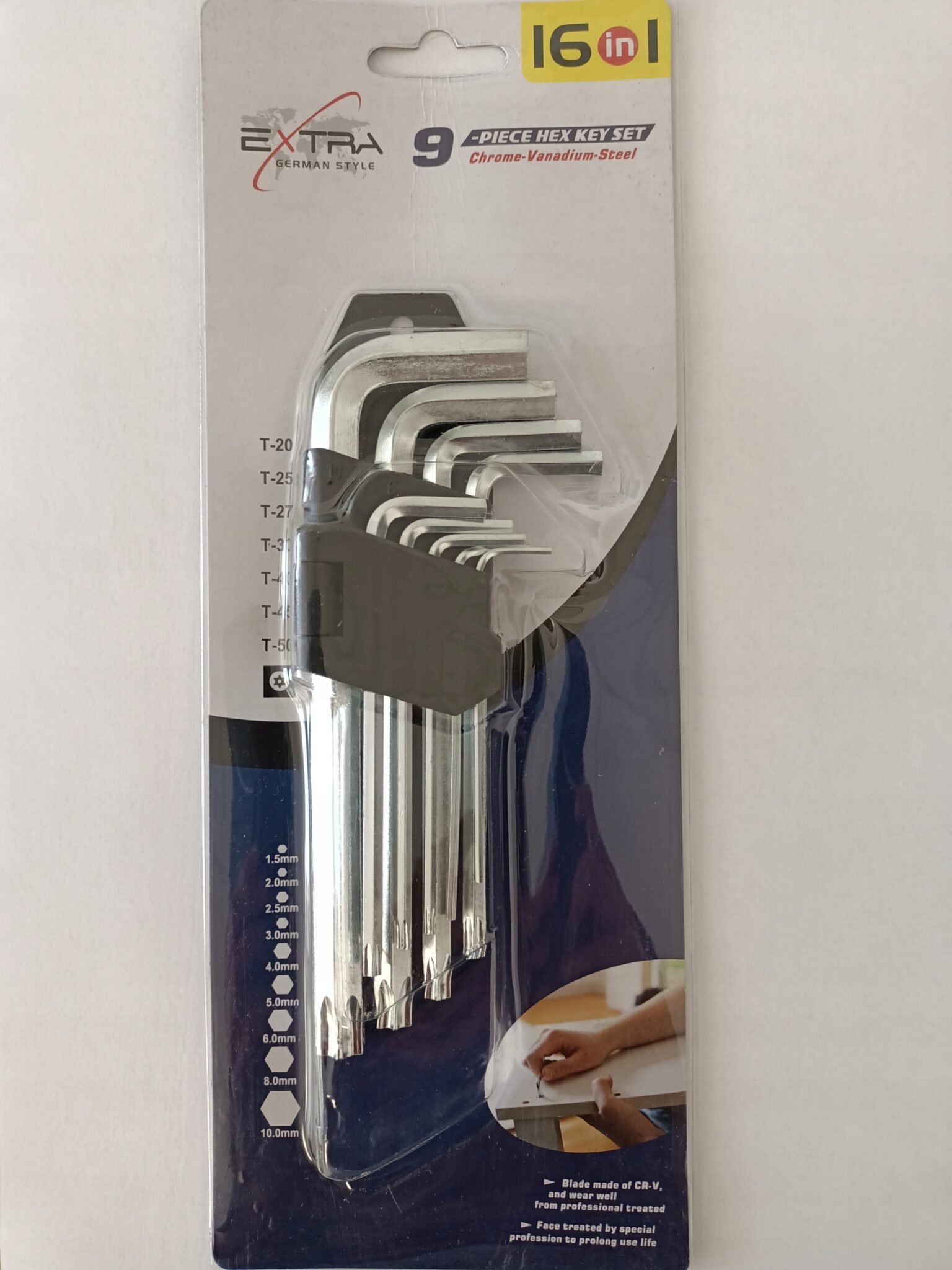 KLUCZE IMBUSOWE IMBUS TORX T10-T50 ZESTAW 9 SZTUK - Maciejka dla domu